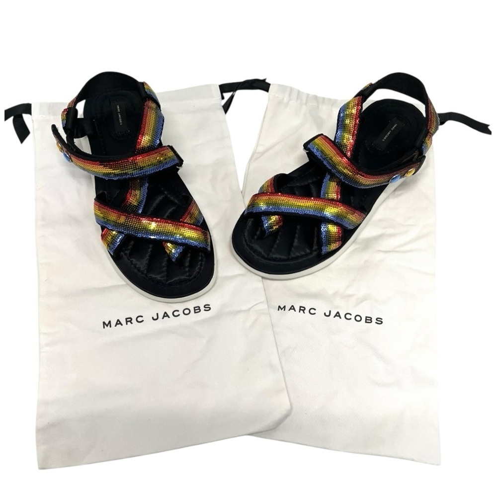 Marc Jacobs Comet Sport Rainbow Sequin Platform Sporty Outdoor Sandals Women 40 - Picture 12 of 15